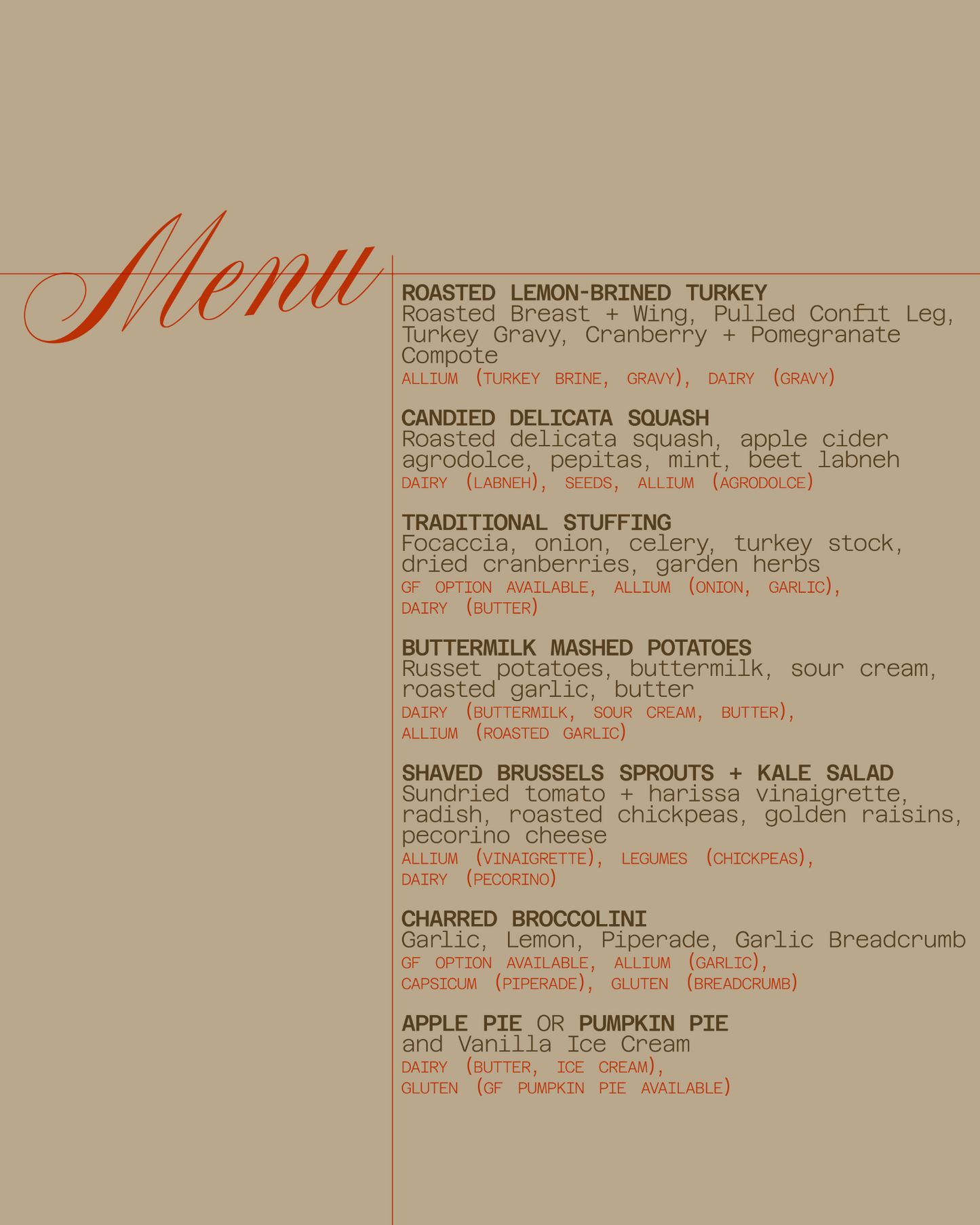 THANKSGIVING DINNER 2025 - PRE-ORDER (PICK-UP/DELIVERY OCTOBER 11TH)